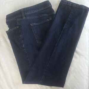 St. John's Bay Dark Blue Straight Leg High-Rise Jeans Size 14 Dark Denim